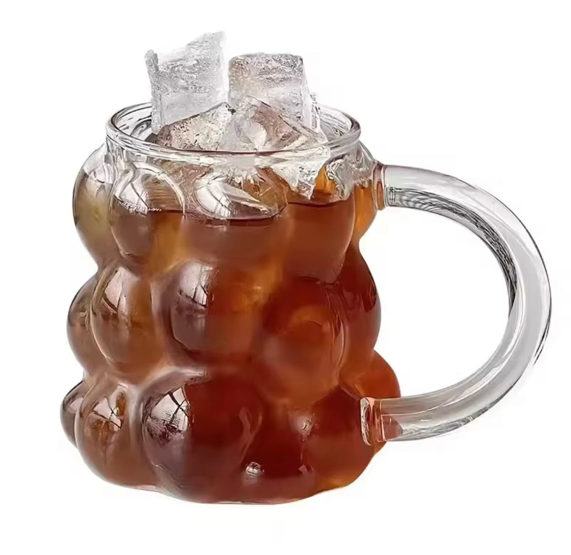 Transparent Bubble Texture Coffee Mug, Elegant Bubble Glass Tumbler, Aesthetic Bubble Design Glass Cup, Crystal Bubble Pattern Drinking Mug