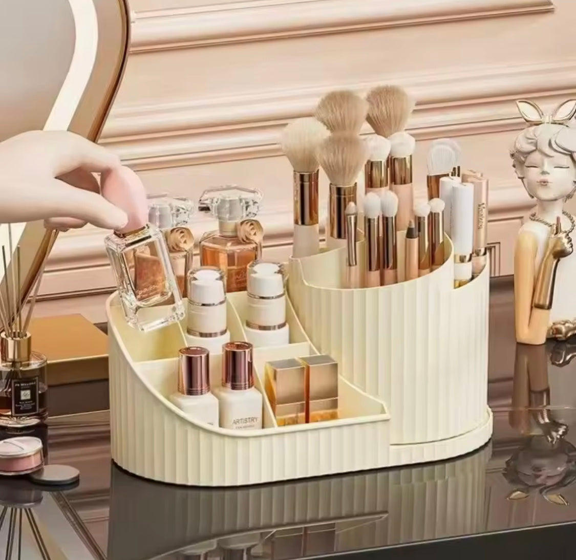 360° Rotation Makeup Organizer, Countertop Cosmetic Storage Display Organizer, Makeup Sundries Storage Organizer