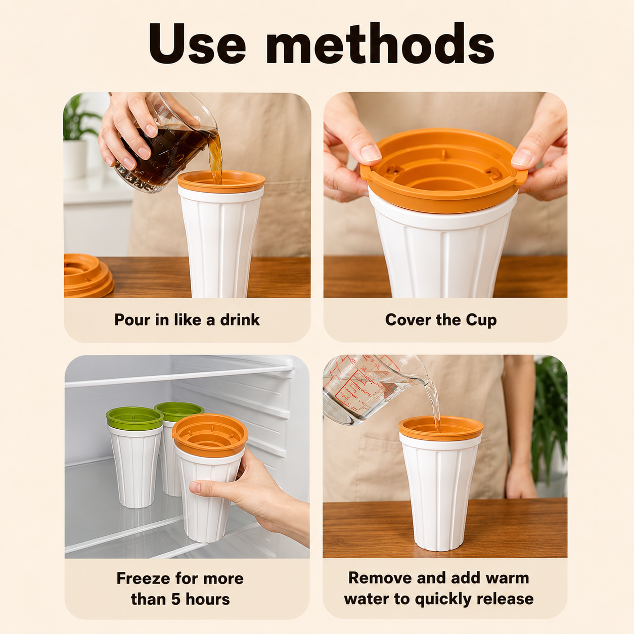 Silicone Frozen Dessert Cup, Homemade Frozen Treat Cup, Frozen Ice Crusher Cup, Reusable Freeze And Squeeze Ice Cream Tumbler