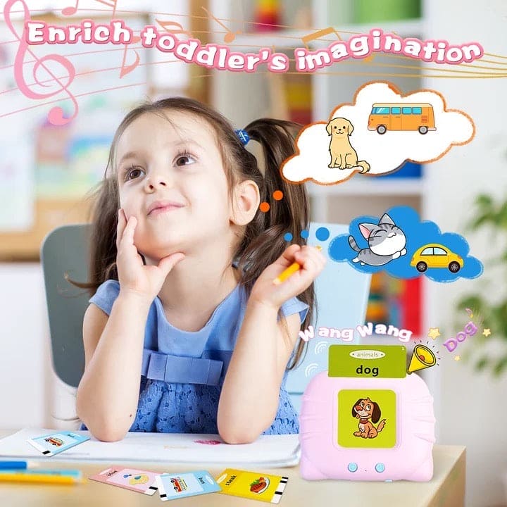 Talking Flash Card Reader, Set Of 12 Early Educated Card Machine, Pocket Vocabulary Educational Game, Educational Learning Talking Flash Cards, Kids English Language Electronic Audio Book, Toddlers Words Reading Helper