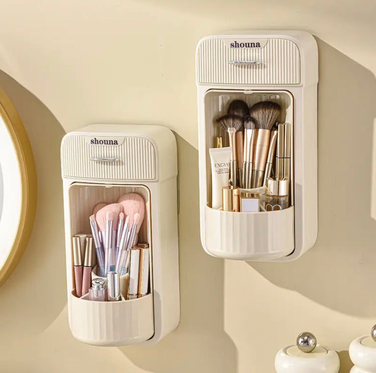 Rotatable Split Storage Box, Beishan Wall Mounted Cosmetic Storage Box, Dust-proof Makeup Organizers