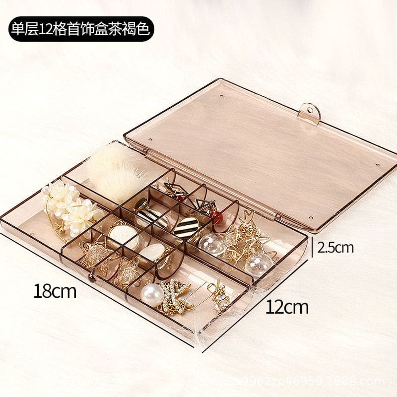 Acrylic Jewellery Divider, Transparent Jewelry Organizer, Multi Compartment Jewellery Cosmetic Container, Multipurpose Household Supplies Organizer Box, Clear Cosmetic And Jewelry Organizer Box