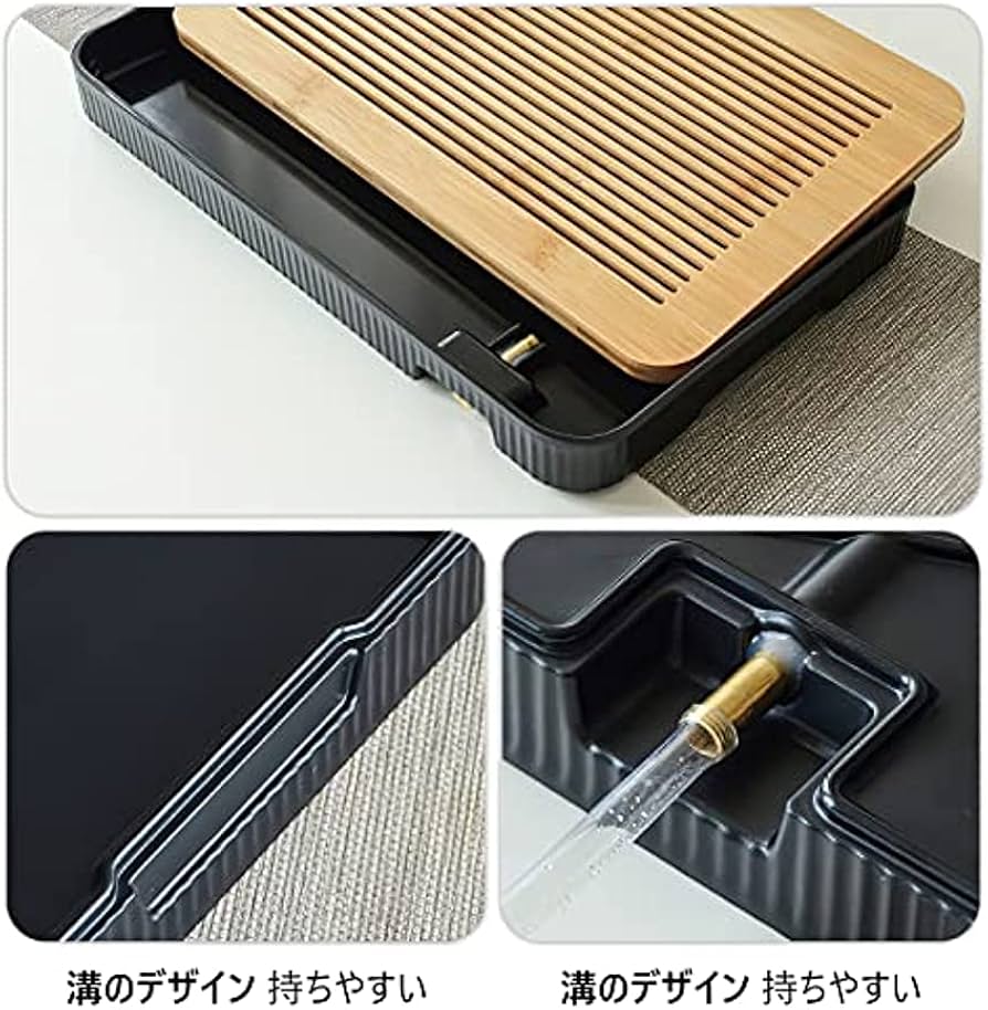Wooden Kitchen Dish Drying Rack with Water Tray, Wooden Dish Drainer with Removable Water Tray, Bamboo Style Dish Drying Tray