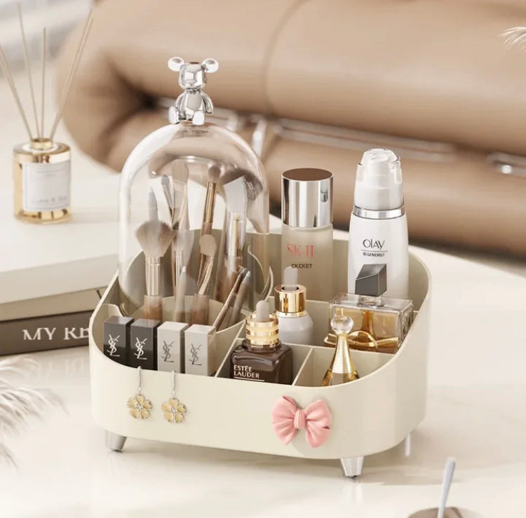 Multifunctional Makeup Storage Box, Large Capacity Desk Organizer Cosmetics Brushes, Makeup Organizer Durable Space Saving