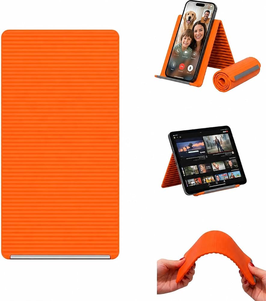 Flexible Silicone Phone Stand, Foldable Mobile Stand, Adjustable Mobile Holder, Phone Holder Stand for Desk, Tablet & Laptop Mobile Holder