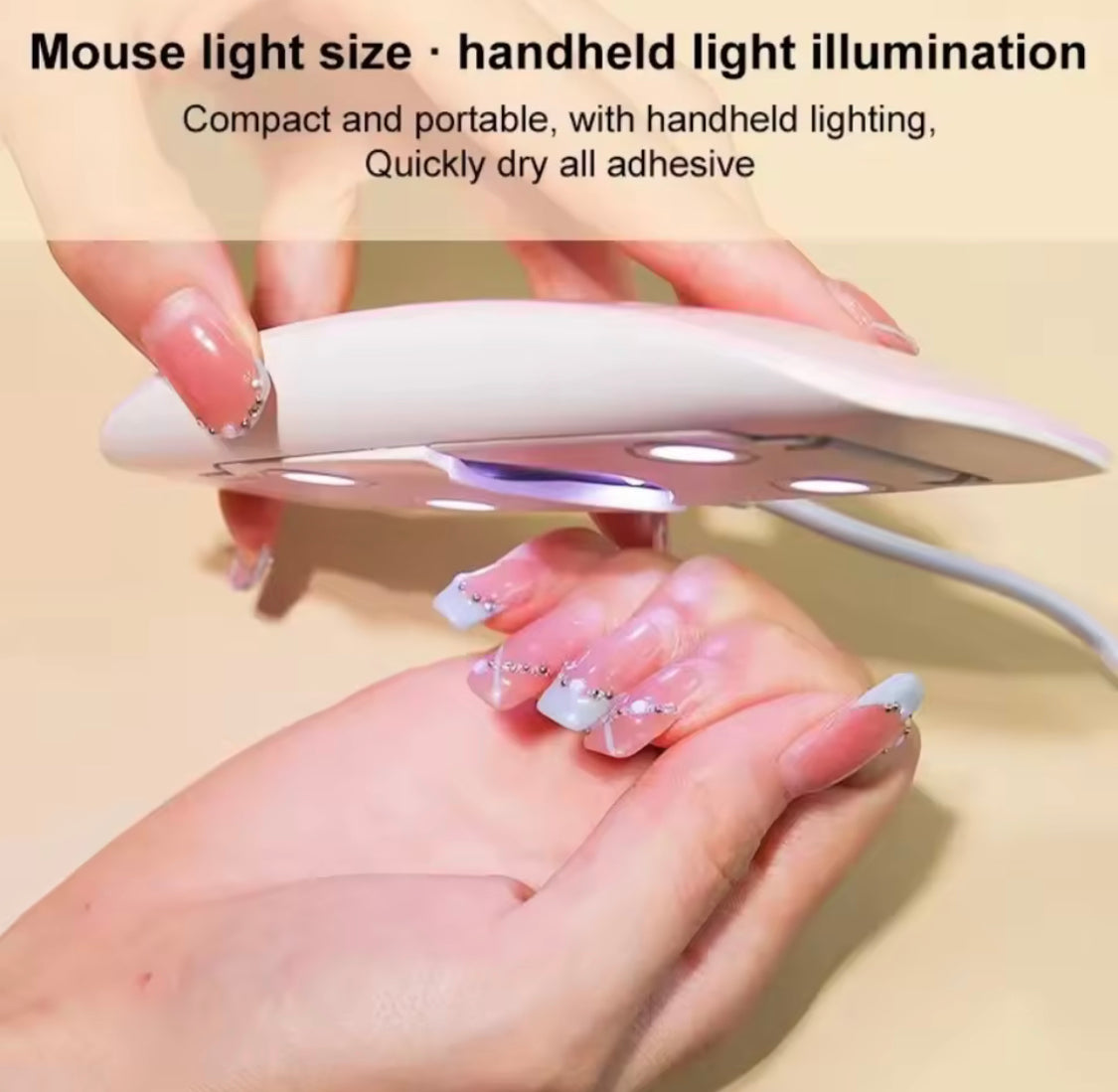 Mini Nail Dryer with Foldable Stand, Portable Mouse Shape UV Gel Dryer