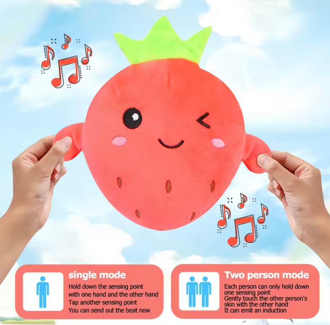 Musical Fruit Sensing Piano Plush Toy, Interactive Musical Sensory Toy, Musical Soft Children Plush Toy, Cute Motion Sensor Fruit Toy