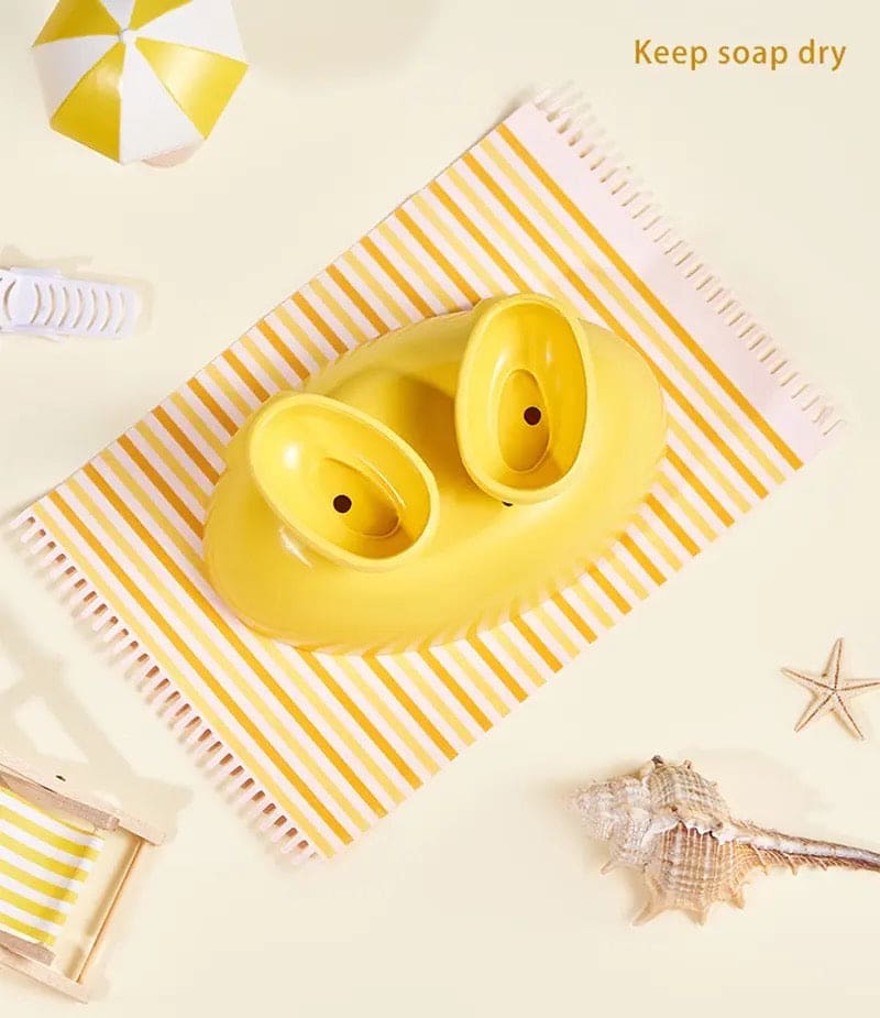 Eco Friendly Duck Soap Drain Box, Multifunctional Drain Soap And Sponge Holder, Cute Cartoon Oval Shaped Soap Dish