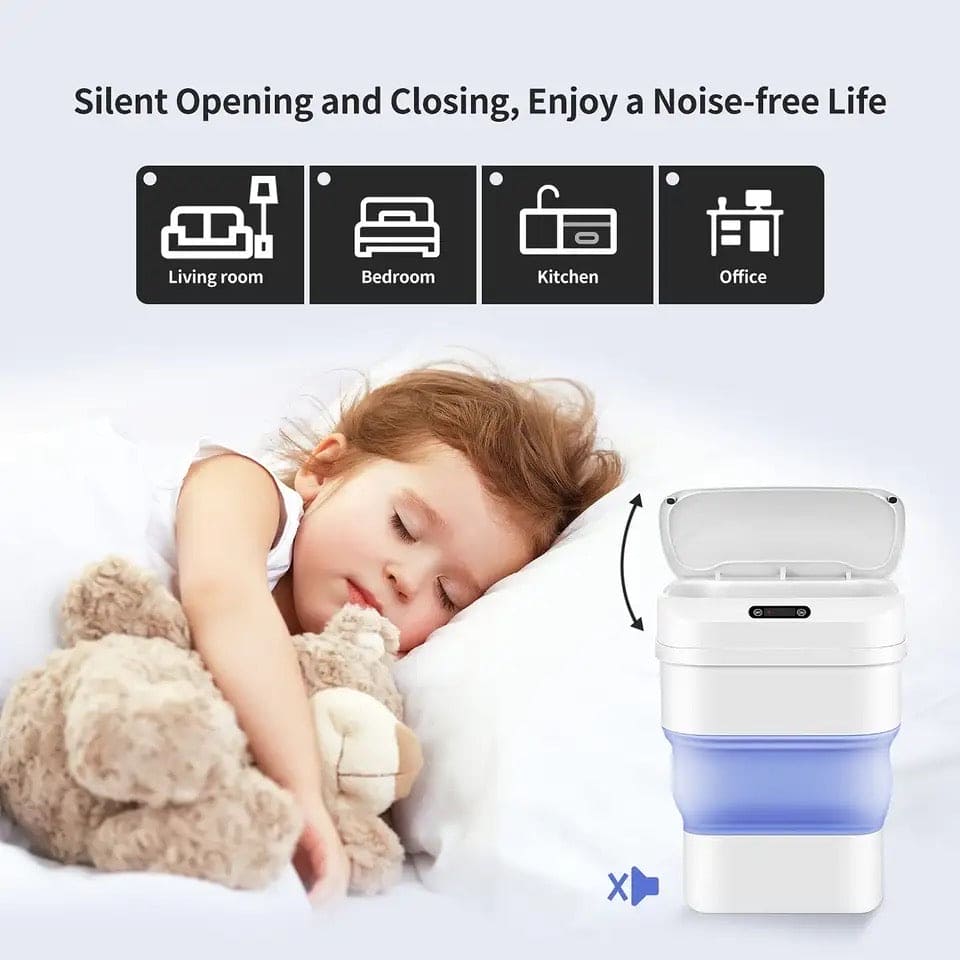 Smart Trash Can With Lid, Touchless Automatic Motion Sensor Trash Bin, Foldable Mini Trash Can, Collapsible Trash Bin, Creative Household Bathroom Garbage Storage Box, Waste Bin Garbage Can