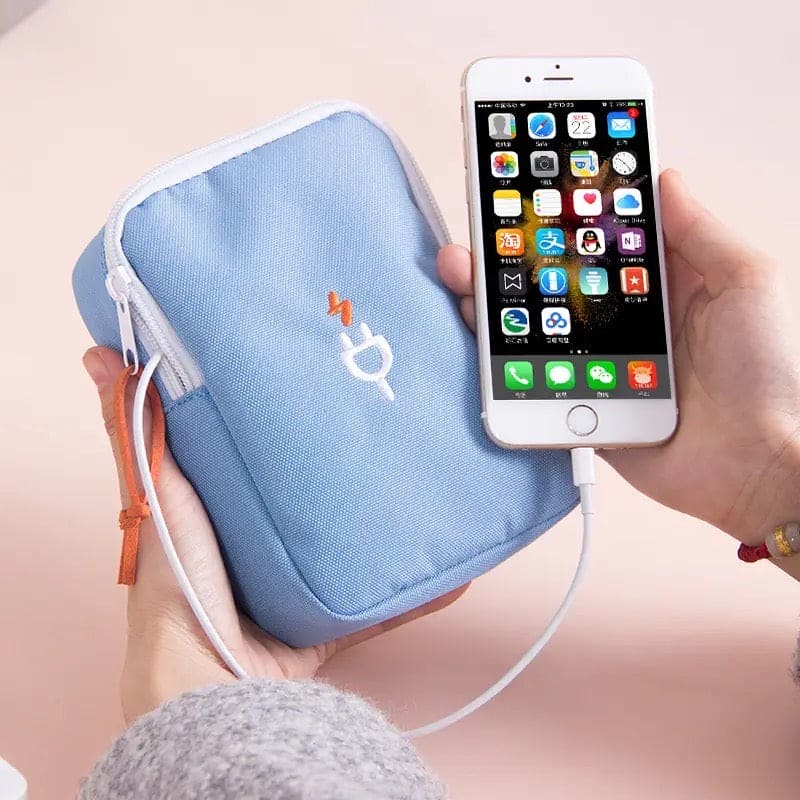 Gadget Organizer Bag, Portable Power Bank Pouch, Travel Digital Electronics Storage Bag, Multipurpose Storage Carrying Case Pouch, Waterproof Travel Cord Organizer Case