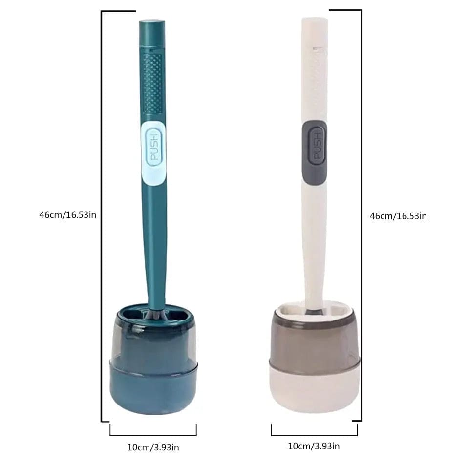 Soap Dispensing Toilet Brush With Holder, Silicone Long Handled Cleaning Brush, Wc Toilet Brushes Bathroom Accessories, Silicon Wall Hanging Toilet Brush With Bracket
