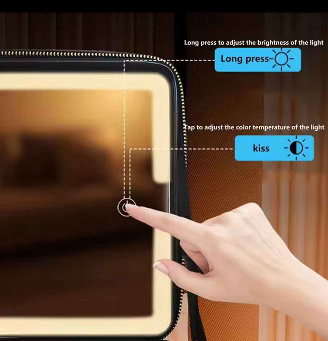 Vanity Organizer With LED Mirror, Smart LED Cosmetic Organizer, Adjustable Makeup Organizer, Travel Makeup LED Organizer