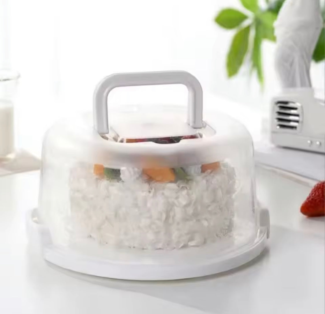 Transparent Airtight Round Cake Storage Box, Portable Muffins Dessert Carrier Box, Cake Carrier With Secure Locking Buckles