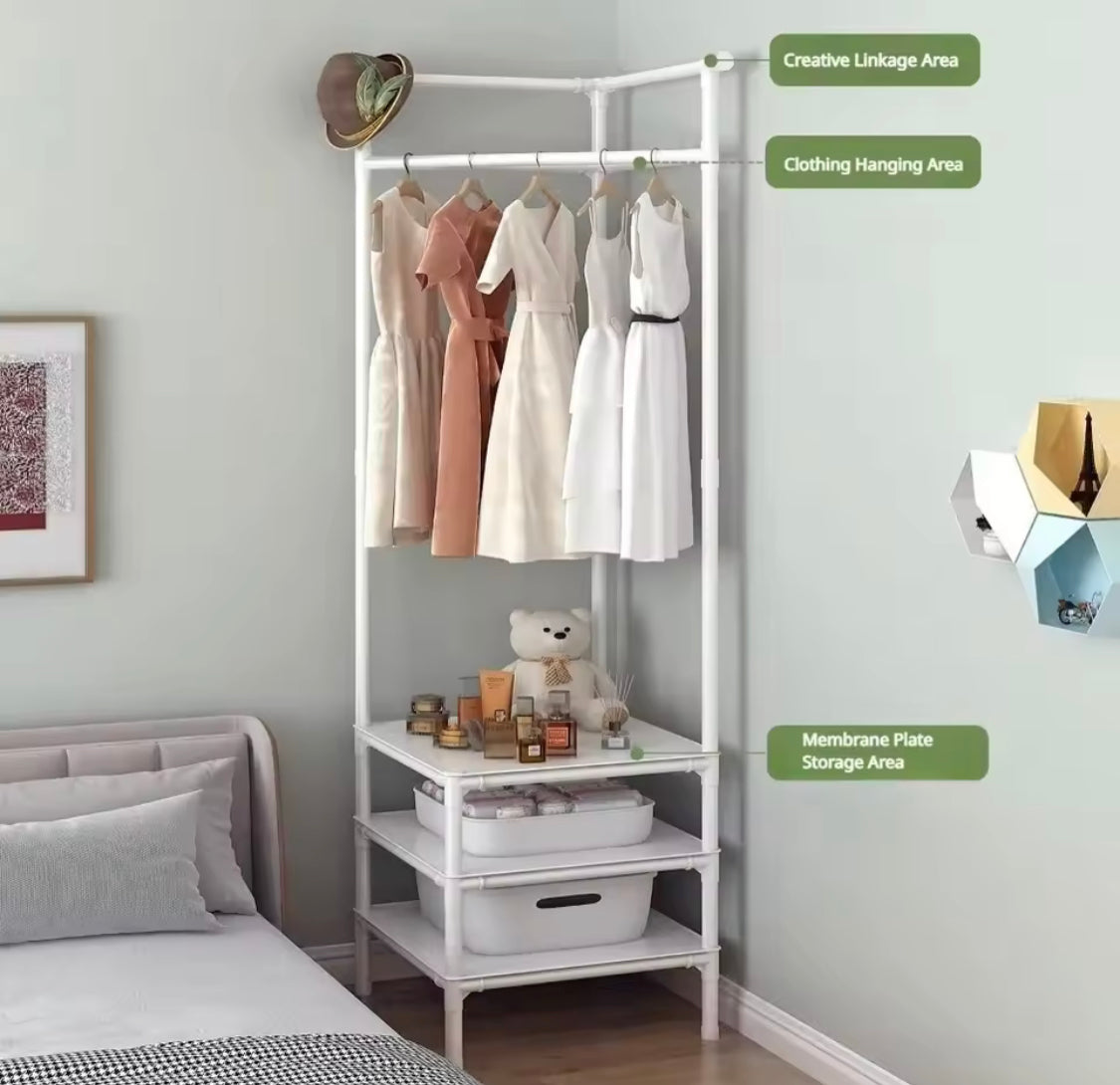 Multilayer Bedrooms Corner Clothes Rack, Simple Clothes Coat Racks, Living Room Organizer Shelf