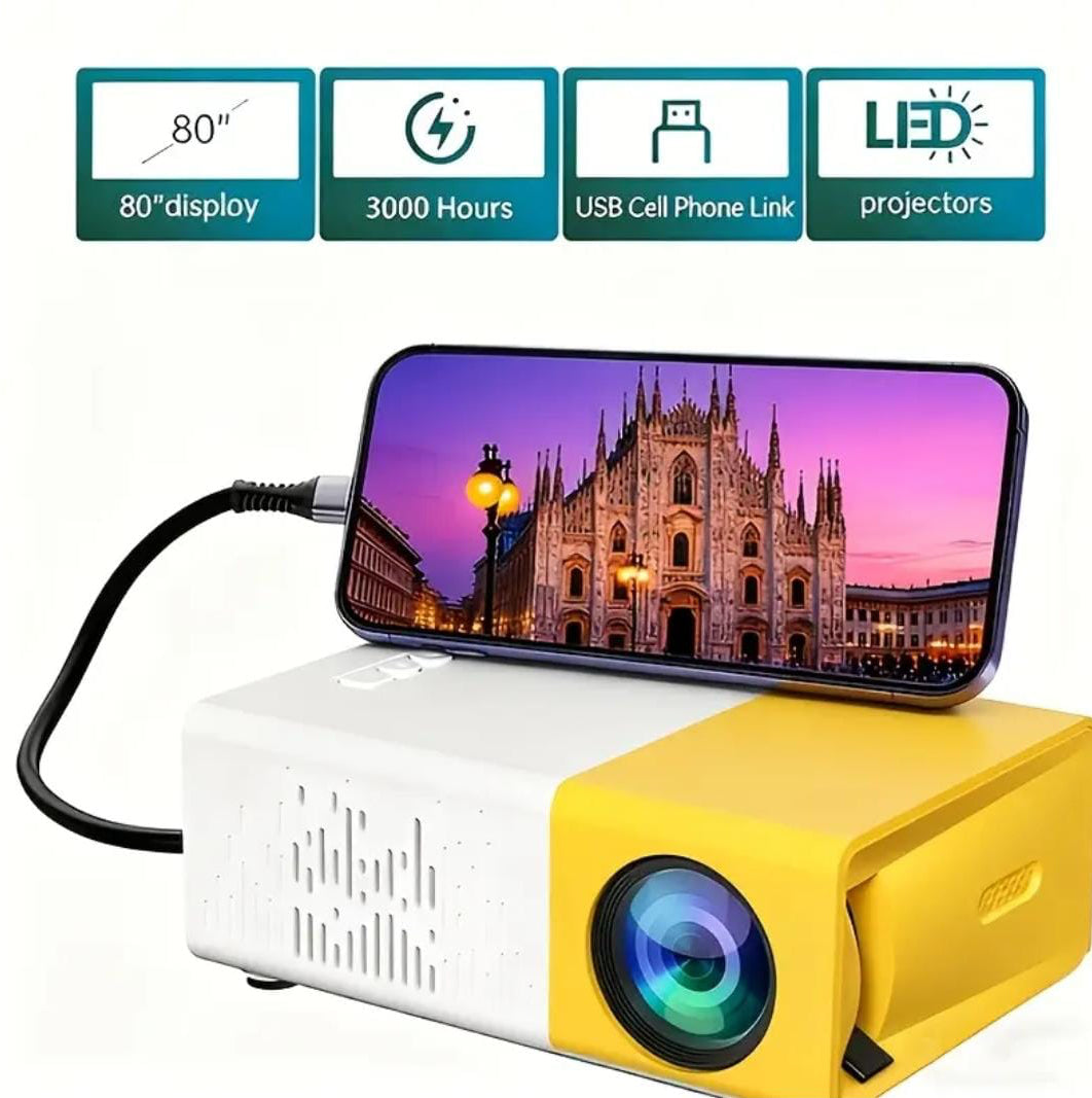Mini Portable Projector, New Ultra High Definition Projector, Wall Projector With Mobile Phone Connection, Home Theatre Projector