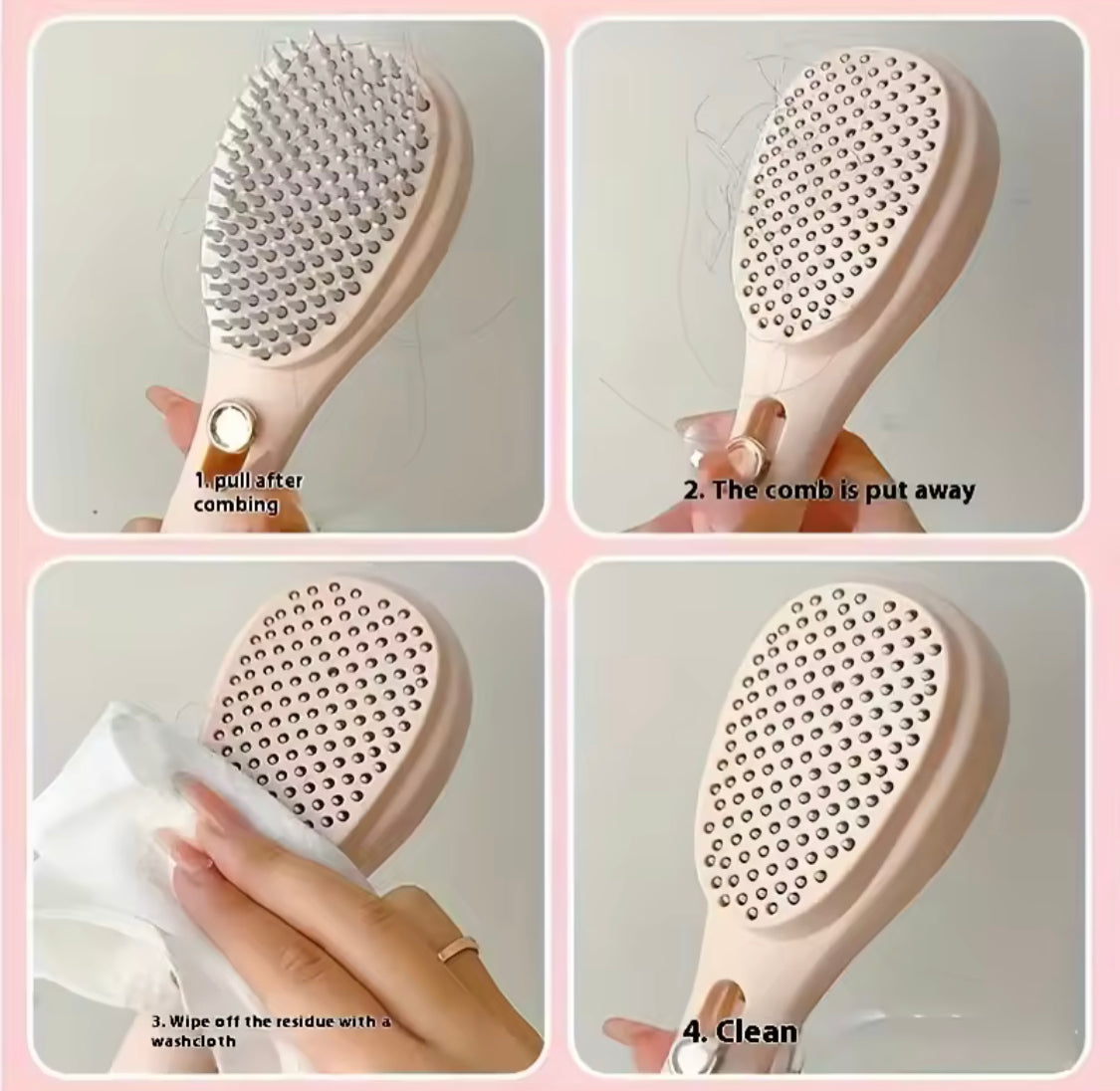 Portable Telescopic Magic Comb, Hair Comb Magic Hair Brush, Self Cleaning Scalp Massage Comb, Women Salon Styling Tool