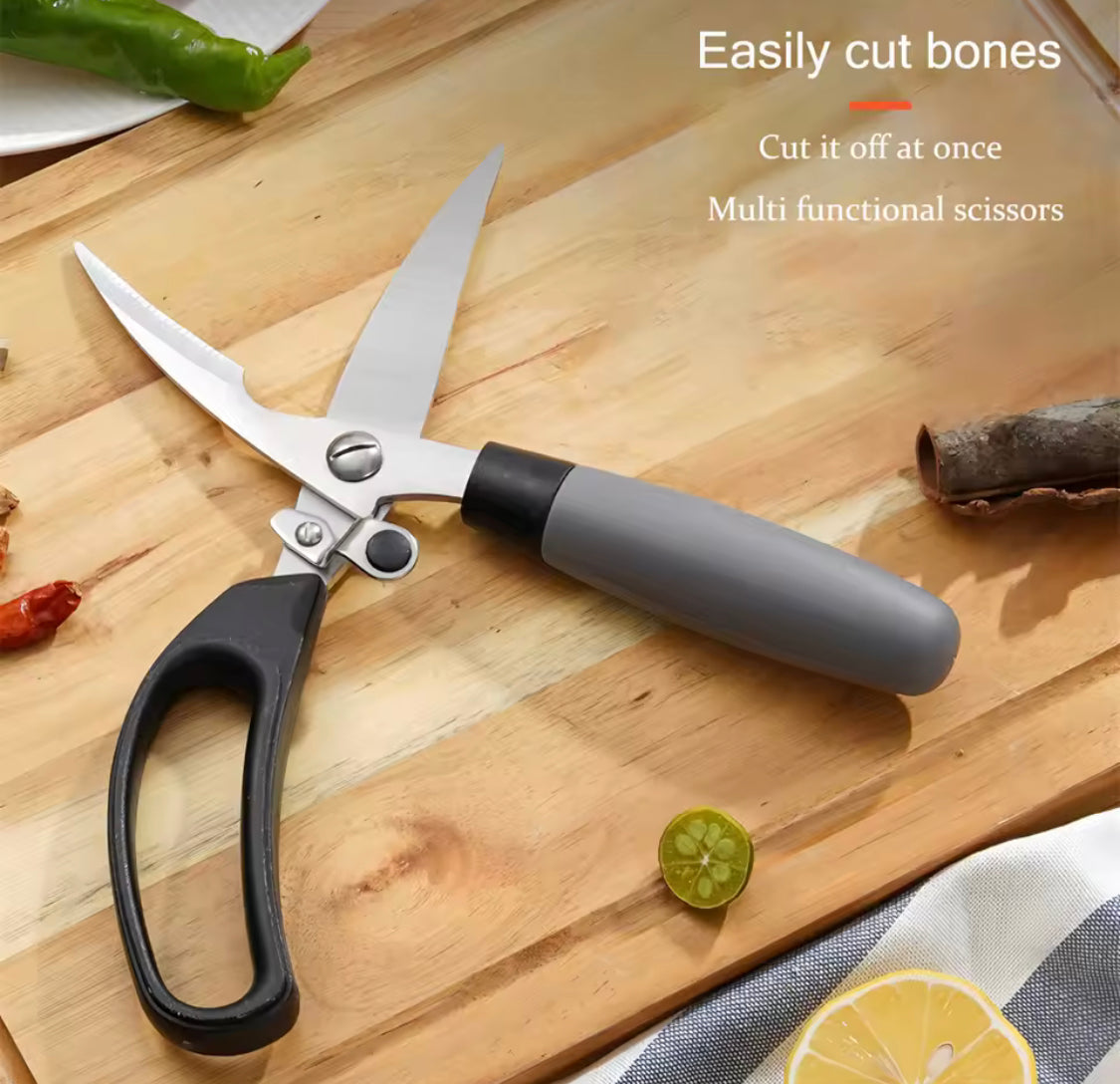 Effort Saving Spring Kitchen Shears, Multifunctional Meat Scissors, Heavy Duty Meat Poultry, Kitchen Cutting Tool