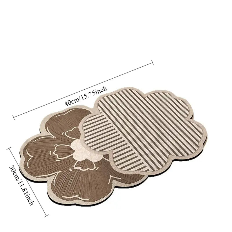 Luxury Flower Shaped Anti Slip Bath Mat, Soft And Super Absorbent Bathroom Rug, Non Slip Flower Floor Rug, Decorative Floral Bathroom Mat