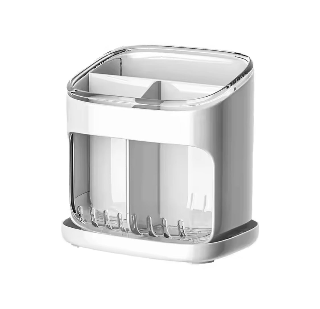 Chopstick Holder With Drainage Tray, Kitchen Utensil Holder With Water Drain Tray, Spoon Fork Chopsticks Storage Rack, Countertop Spoon Drainage Shelf