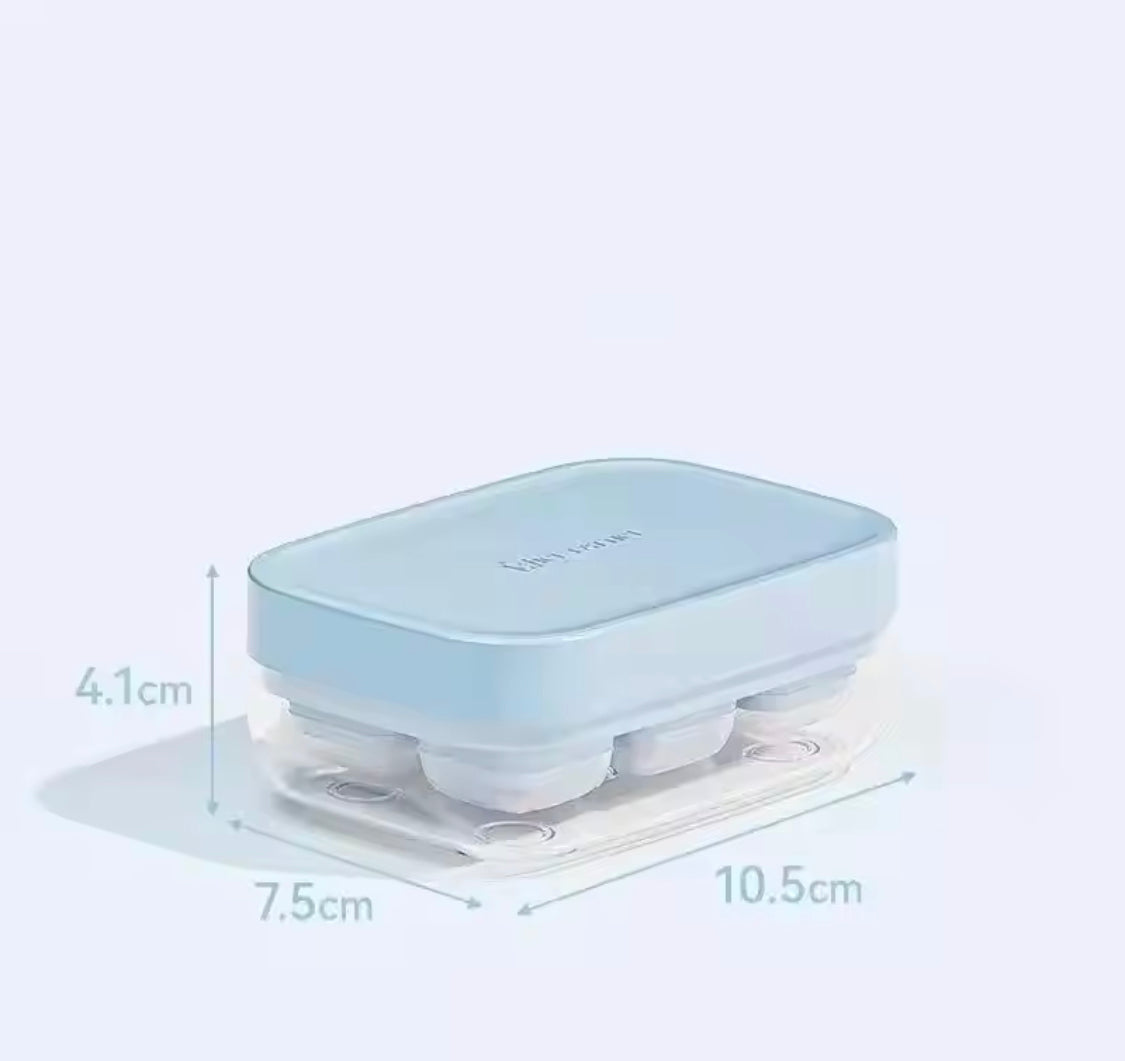 Silicone Push Ice Cube Tray, Mini Summer Silicone Ice Storage Box with Lid, Ice Cube Tray