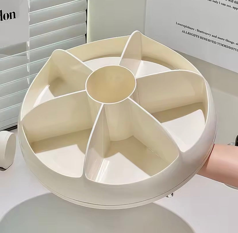 360° Spinning Makeup Organizer, Large Capacity Cosmetic Storage Box, Desktop Lipstick Brush Holder