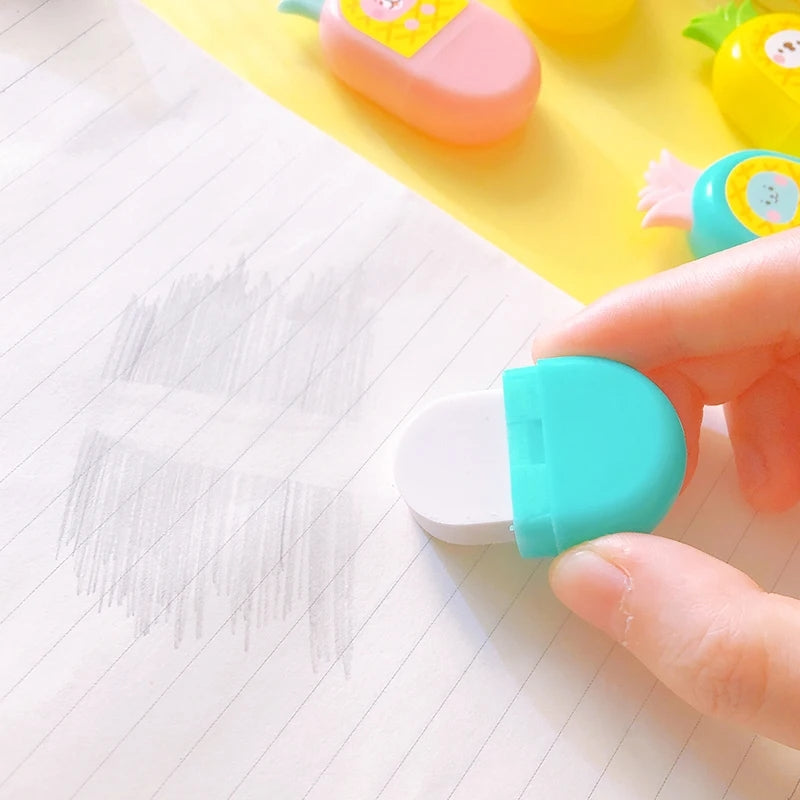 Cute Pineapple Eraser, Rubber Eraser, School Office Supply, Stationery Eraser, Fruit Pencil Eraser, Student Gift