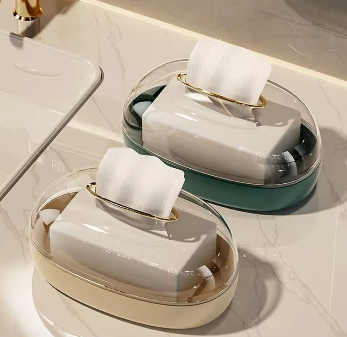 Acrylic Luxury Wall Mounted Tissue Box, Dustproof Napkin Box, Multifunctional Tissue Organizer Container