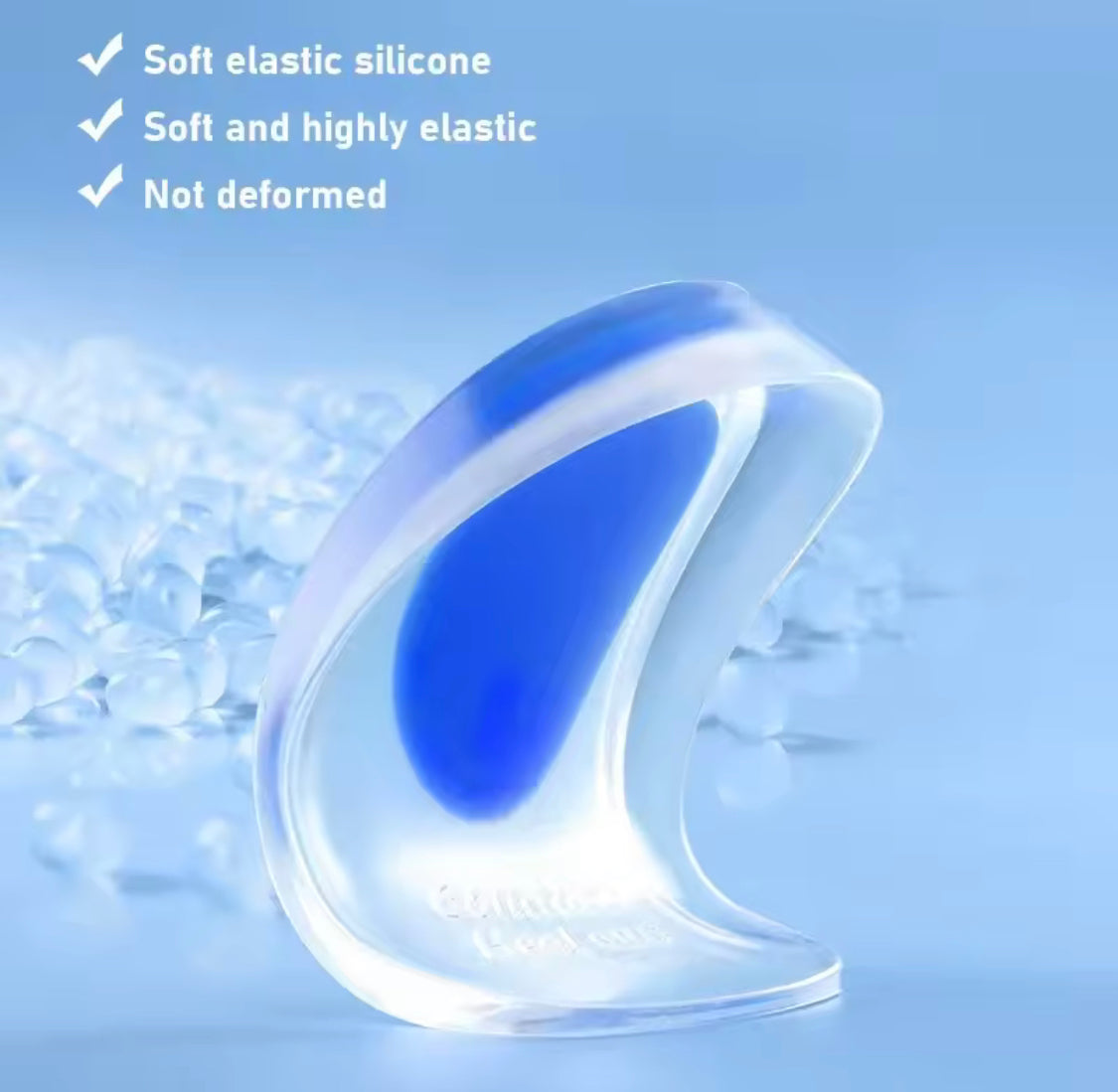 Silicone Gel Soft Insole Cushion, Shoe Insole Heel Pad, Foot Massage Care Pad