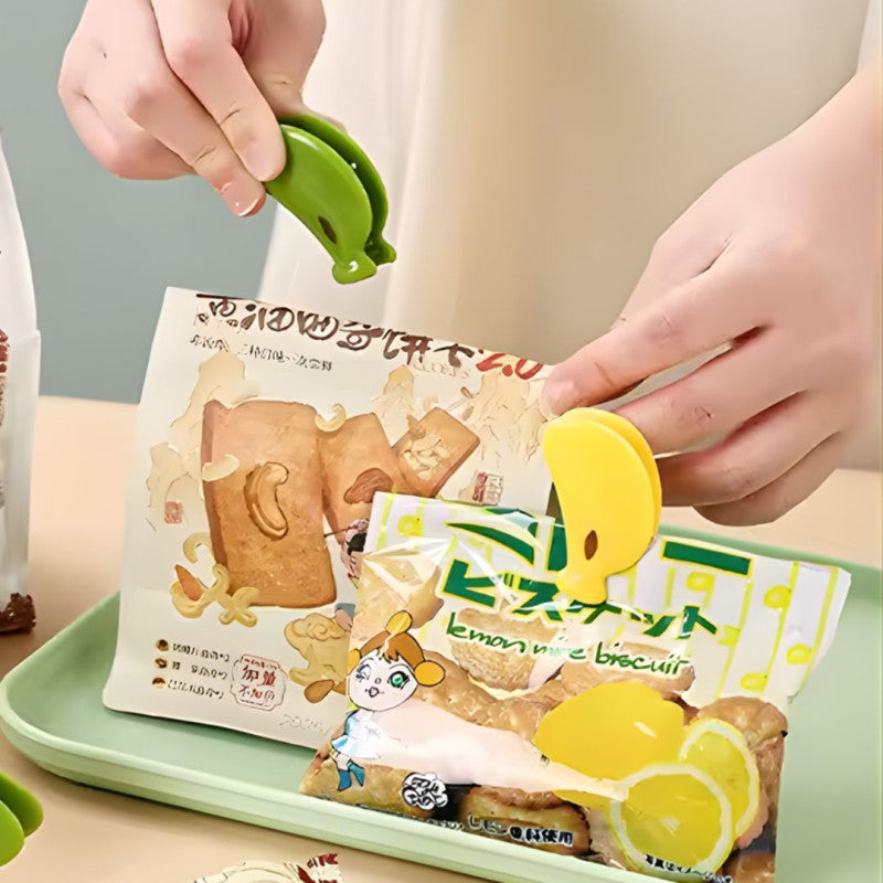 Reusable Banana Shape Sealing Clip, Food Bag Sealer with Fridge Magnet, Food Preservation Sealing Clips, Sealer Clamp Sealing Bag Clips, Kitchen Clips Freezer Bag Clips