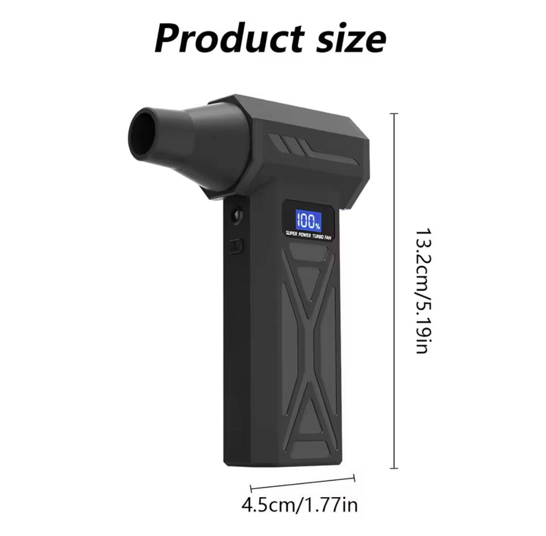 Rechargeable Powerful Blower with LED, Mini Turbo Jet Fan, Adjustable Wind Speed Turbo Violent Blower