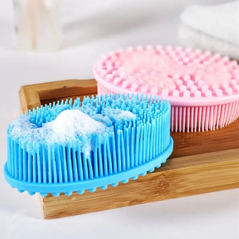 Silicon Baby Shower Brush, Soft Body Bath Wash Brush, Double-Sided Body Brush, Skin Exfoliating Loofah Brush, Shower Bath Body Brush
