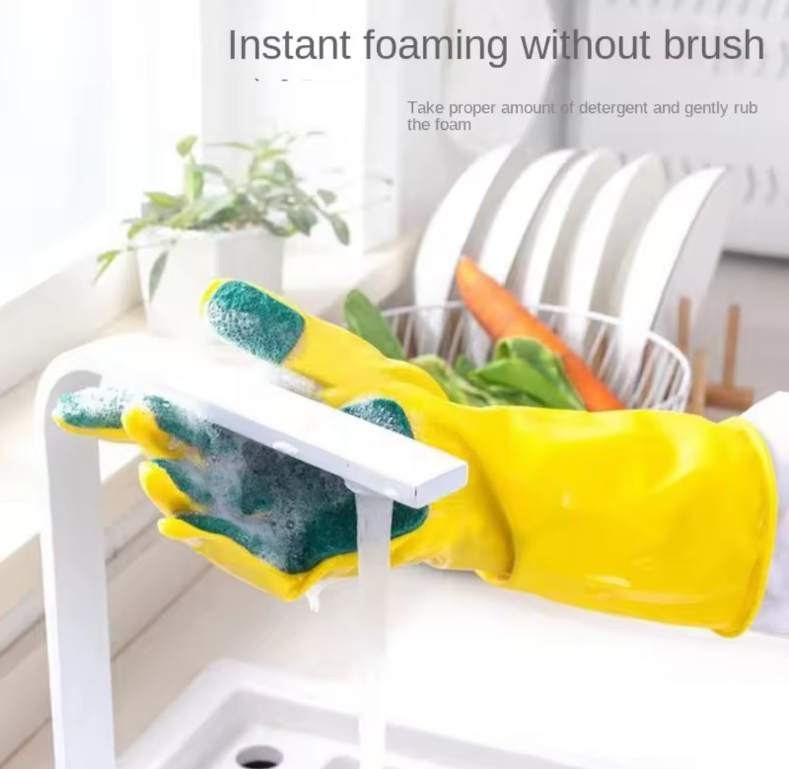 Creative Dish Washing Gloves, Reusable Silicone Dish Washing Sponge Gloves, Waterproof Kitchen Cleaning Gloves