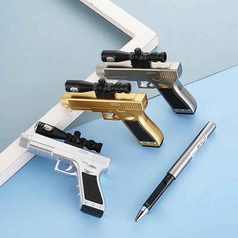 Pistol Shape Gel Pen, Creative Gun Shape Gel Pen Light, ED Weapon Gel Pen, Refill Pen, Stationery School Supplies, Gun Toy Gel Pen, Sniper Rifle Gel Pen for School Student Writing Kids