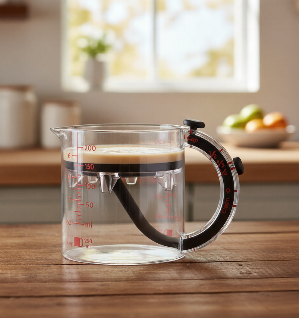4 in 1 Adjustable Measuring Cup, Multifunctional Kitchen Measuring Cup, Space Saving Measuring Cup
