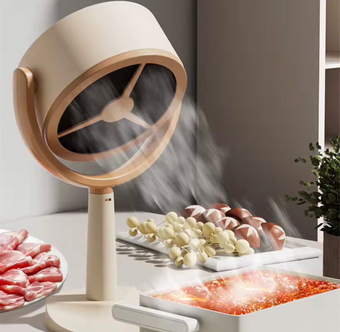 Rechargeable Kitchen Exhaust Fan with Adjustable Angle, Portable Desktop Exhaust Fan, Mini Kitchen Exhaust Fan