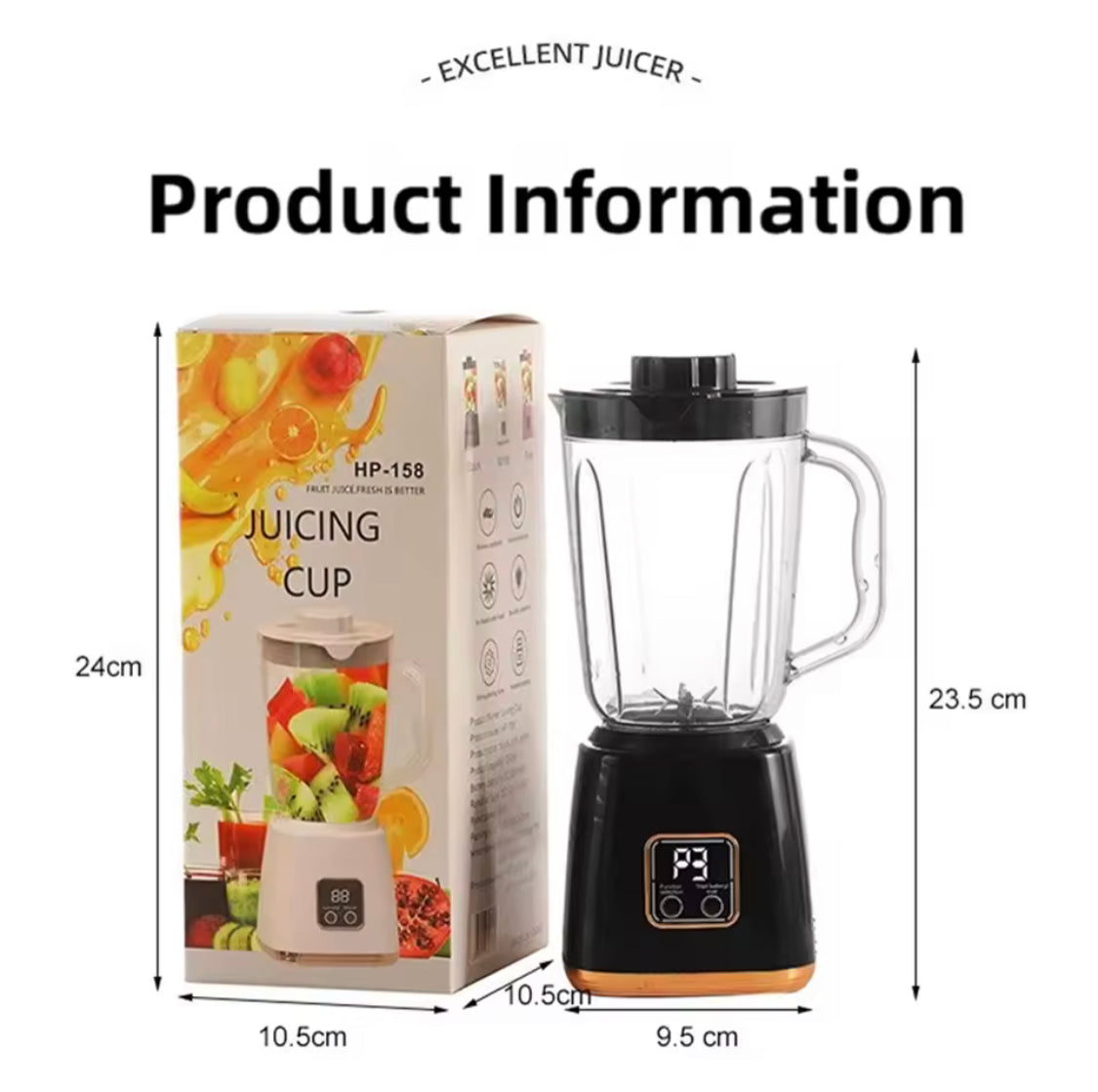 Quick Blend Rechargeable Juicer, Digital Fruit Blender Cup, Rechargeable Smoothie Maker, Wireless Rechargeable Juicer Cup