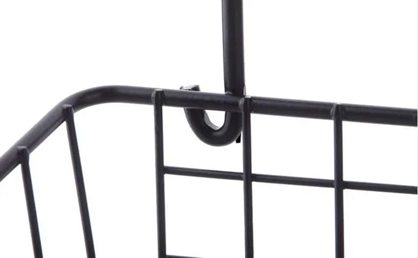 Wrought Iron Hanging Basket, Over Cabinet Door Hanging Storage Basket, Durable Bathroom Kitchen Wall Shelf, Stainless Steel Grid Storage Baskets, Iron Mesh Shelf Basket, Multifunction Hanging Basket, Under The Dormitory Hanging Shelf