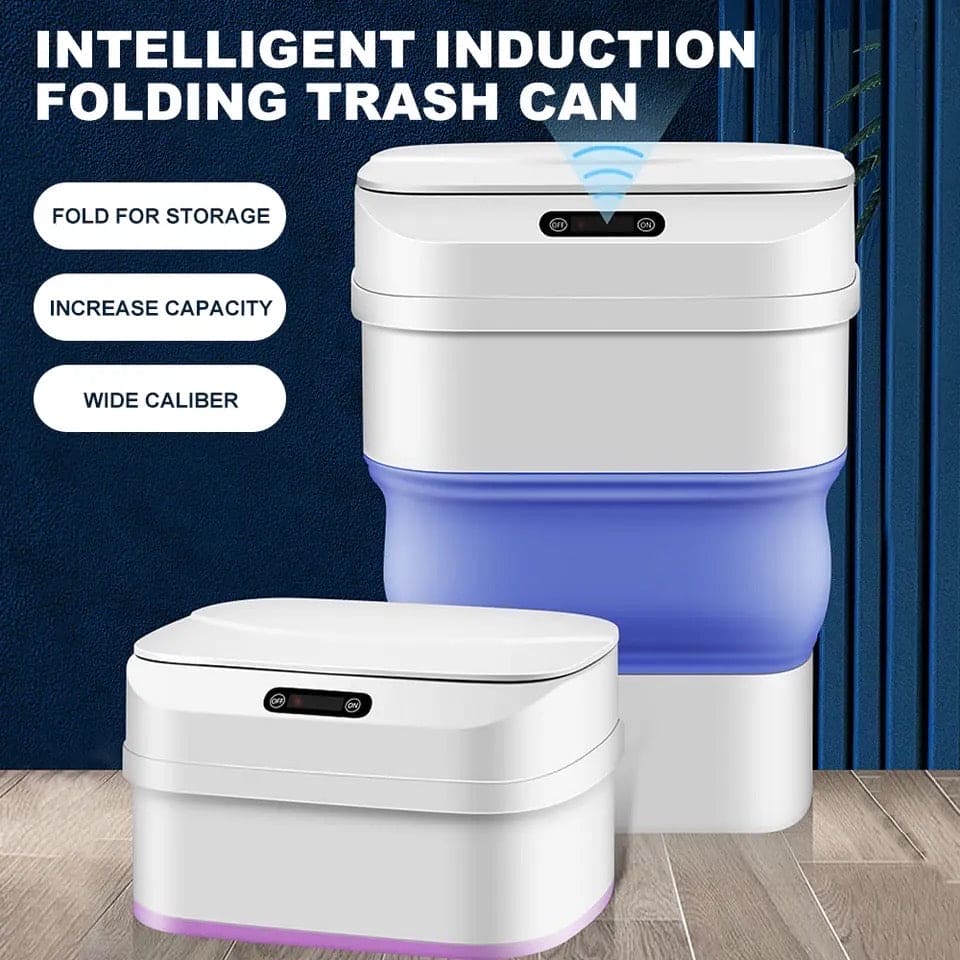 Smart Trash Can With Lid, Touchless Automatic Motion Sensor Trash Bin, Foldable Mini Trash Can, Collapsible Trash Bin, Creative Household Bathroom Garbage Storage Box, Waste Bin Garbage Can