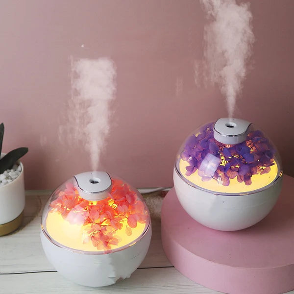 Eternal Flower Humidifier, Mini Aroma Diffuser, Home Ultrasonic Mist Maker Fogger, Desktop Humidifier For Office Dormitory And Vehicle, Portable Air Freshener, Light USB Mute Air Humidifier, Essential Oil Diffuser