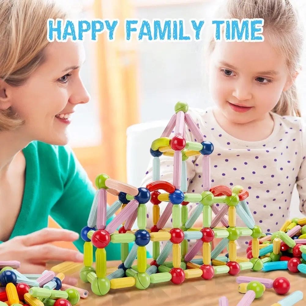 Magnetic Blocks Bar Toy, Magnetic Sticks & Balls Building Blocks Toys, Children's Magnetic Construction Set, Toddler Learning Sensory Toys for Kids, Learning Educational Stacking Toys for Kids