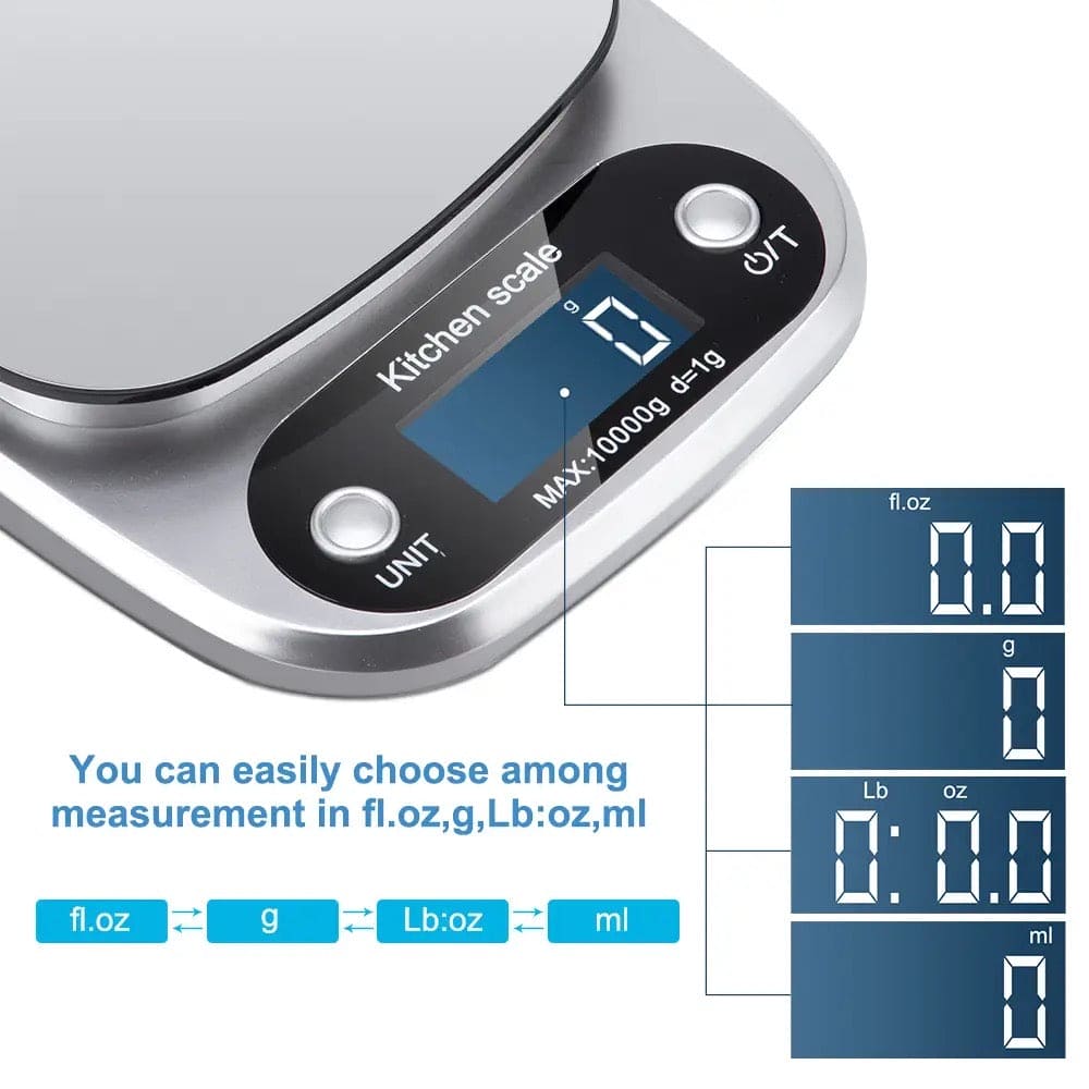 LED Kitchen Scale, Electronic Food Balance Measuring Weight Machine, 10Kg Digital Precious Device, Multipurpose Digital Scale