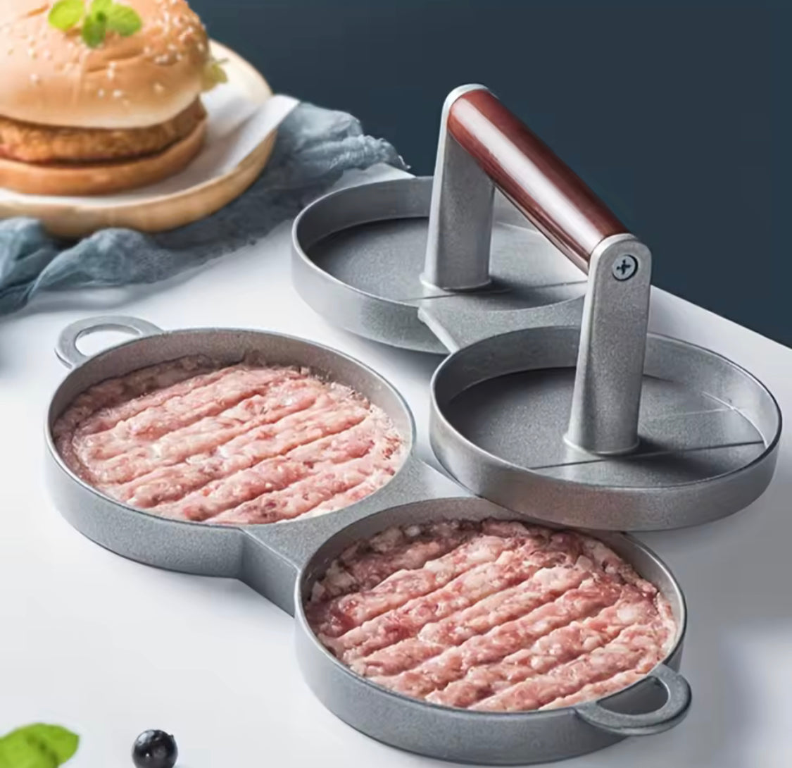 Double Hamburger Patty Presser, Patty Mold For Smashed Burger, Beef Veggie BBQ Barbecue Grill