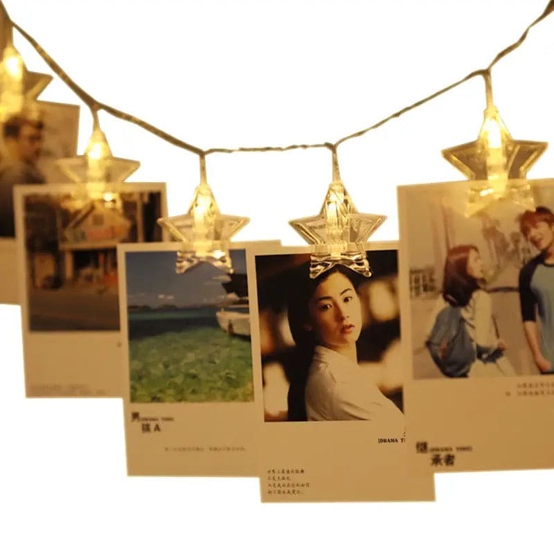 10 Pcs Led Photo Clip String Lights, Outdoor Heart-Shaped Fairy Lights, Curtain String Light Heart Shaped LED String Lights
