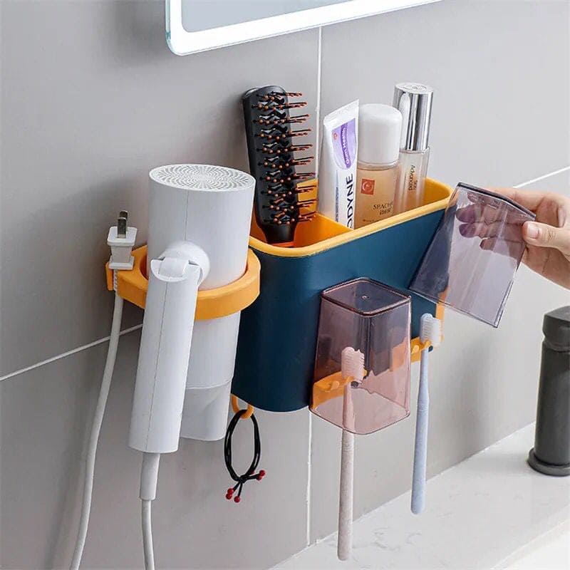 All Set Organizer Shelf, Wonderful Bathroom Storage Rack, Nail Less Hair Dryer Toothbrush Holder, Multipurpose Punch storage Shelf