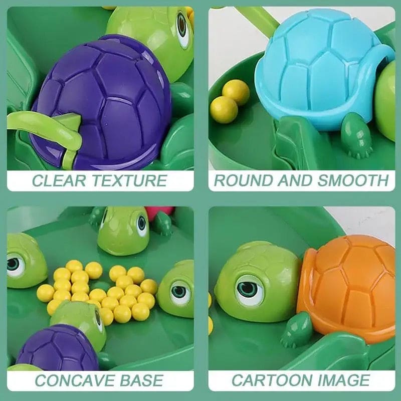Hungry Turtle Board Toy, Turtle Snatching Bean Ball Table Game, Kids Desktop Competitive Game, Multiplayer Competitive Race Toy, Children's Little Turtle Eating Beans Toy, Creative Launchers Game