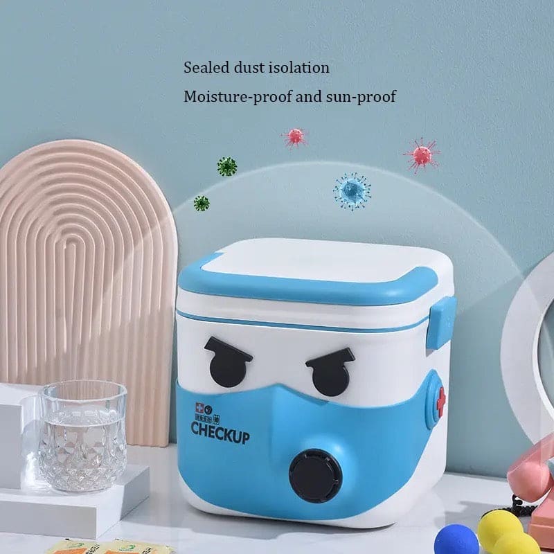 Mask Medicine Box, Small First Aid Kit Medicine Storage Box, Double Layer Medicine Holder, Emergency Medical Case, Portable Multifunctional Medicine Storage Box, Home Medicine Box, Multipurpose Craft Box Organizer For Medicine