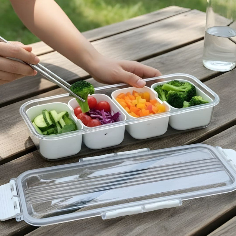 4 Grid Refrigerator Storage Box, Transparent Food Storage Box, Fruit And Vegetable Storage Box