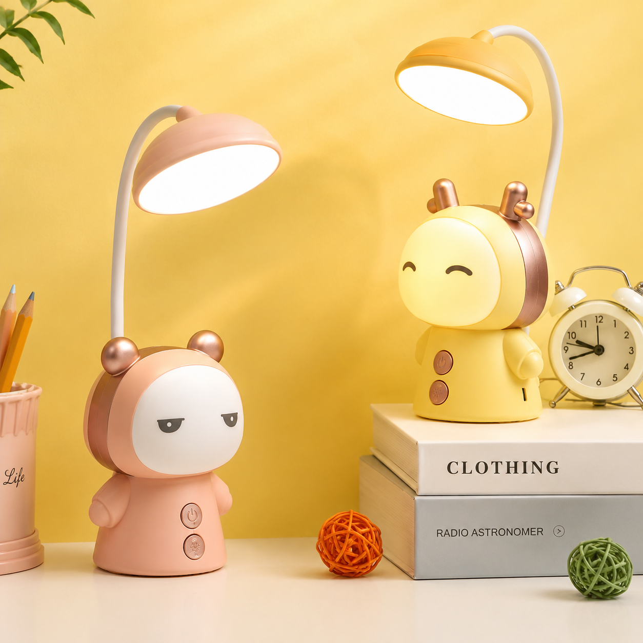 Rechargeable Dual Light Table Lamp, Flexible Cartoon LED Desk Lamp, Home Decor Desk Lamp