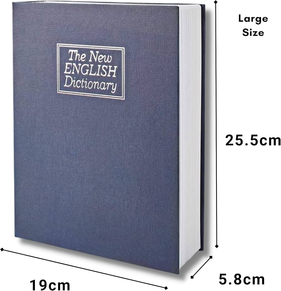 Secret Dictionary Lock Box, Fake Dictionary Security Safe, Portable Book Shaped Cash Safe, Fake Dictionary Security Safe
