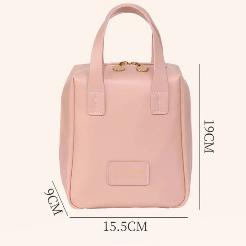 Shell Shape Cosmetic Bag, Large Capacity Handheld Cosmetic Bag, Multiple Compartments PU Travel Pouch, Waterproof Wash Kit Handbag, Fashionable Makeup Organizer with Handle, Stylish Double Zipper Travel Bag